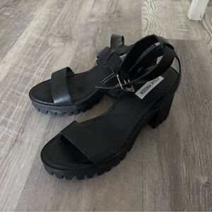 Steve Madden Black Chunky Sandals